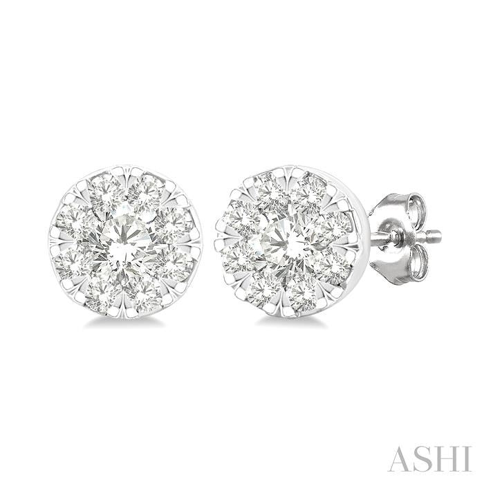 1/6 Ctw Shine Bright Petite Round Shape Round Cut Diamond Fashion Stud Earrings in 10K Yellow and White Gold