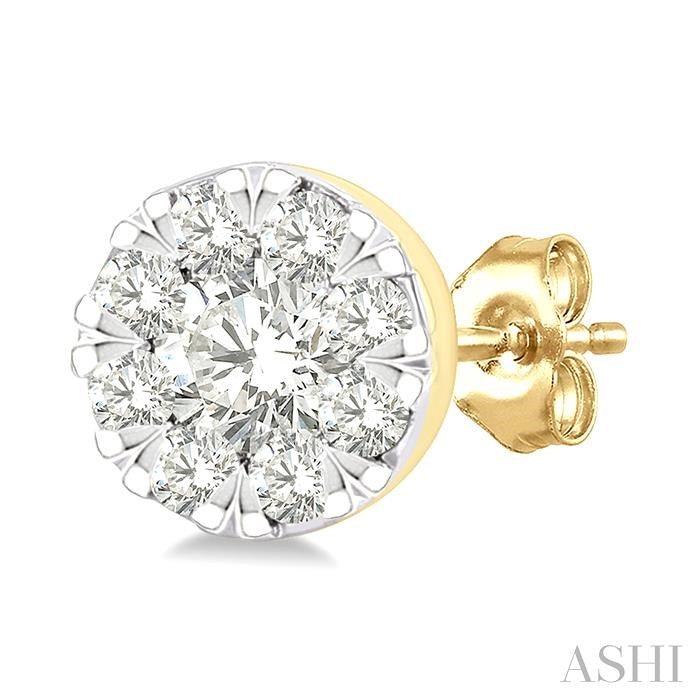 1/6 Ctw Shine Bright Petite Round Shape Round Cut Diamond Fashion Stud Earrings in 10K Yellow Gold