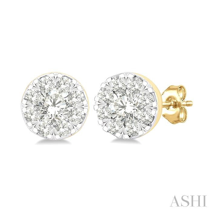 1/6 Ctw Shine Bright Petite Round Shape Round Cut Diamond Fashion Stud Earrings in 10K Yellow Gold