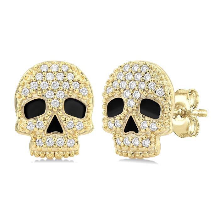 Skull Petite Diamond Fashion Earrings