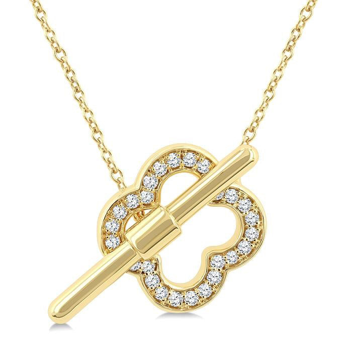 Clover Toggle Petite Diamond Fashion Necklace
