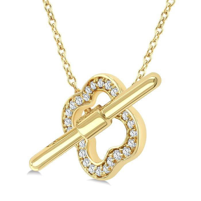 Clover Toggle Petite Diamond Fashion Necklace