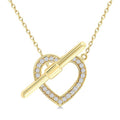 1/10 Ctw Heart Toggle Round Cut Diamond Petite Fashion Necklace in 10K Yellow Gold