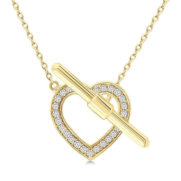 Heart Toggle Petite Diamond Fashion Necklace