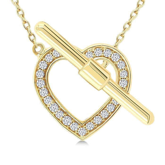 Heart Toggle Petite Diamond Fashion Necklace
