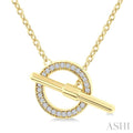 Circle Toggle Petite Diamond Fashion Necklace
