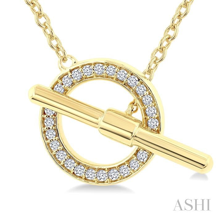 Circle Toggle Petite Diamond Fashion Necklace
