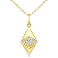 1/10 Ctw Round Cut Diamond Pirouette Ethereum Fashion Pendant With Chain in 10K Yellow Gold