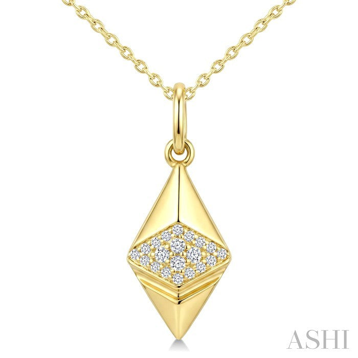 1/10 Ctw Round Cut Diamond Pirouette Ethereum Fashion Pendant With Chain in 10K Yellow Gold