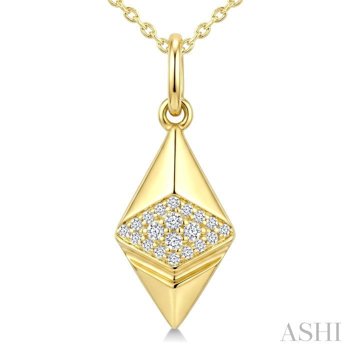 1/10 Ctw Round Cut Diamond Pirouette Ethereum Fashion Pendant With Chain in 10K Yellow Gold