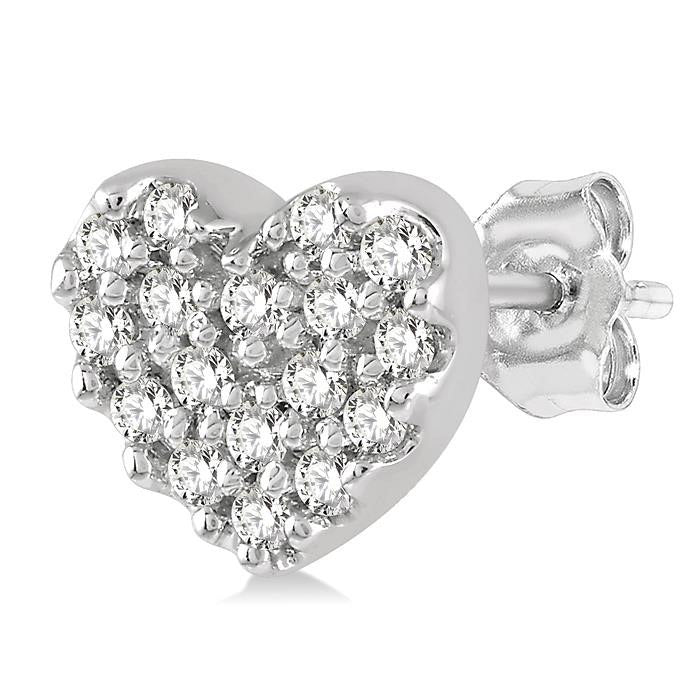 Heart Shape Petite Diamond Fashion Earrings