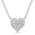 1/10 Ctw Heart Charm Round Cut Diamond Petite Fashion Pendant With Chain in 10K White Gold