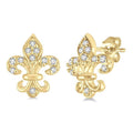Fleur De Lis Petite Diamond Fashion Earrings