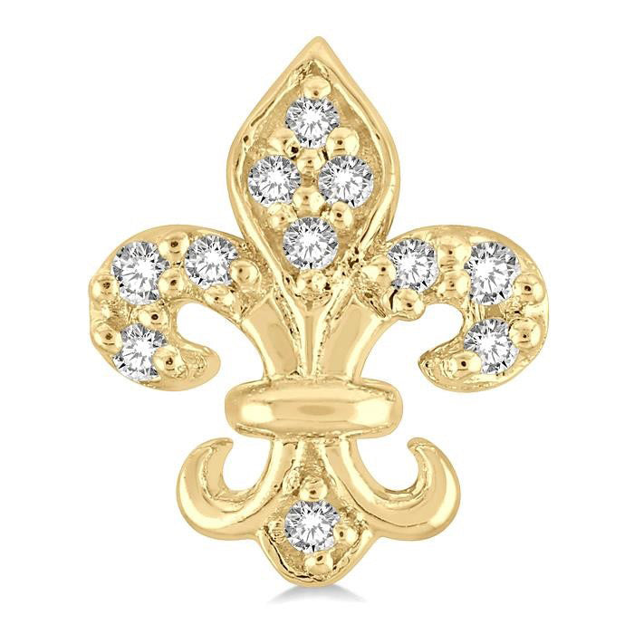Fleur De Lis Petite Diamond Fashion Earrings