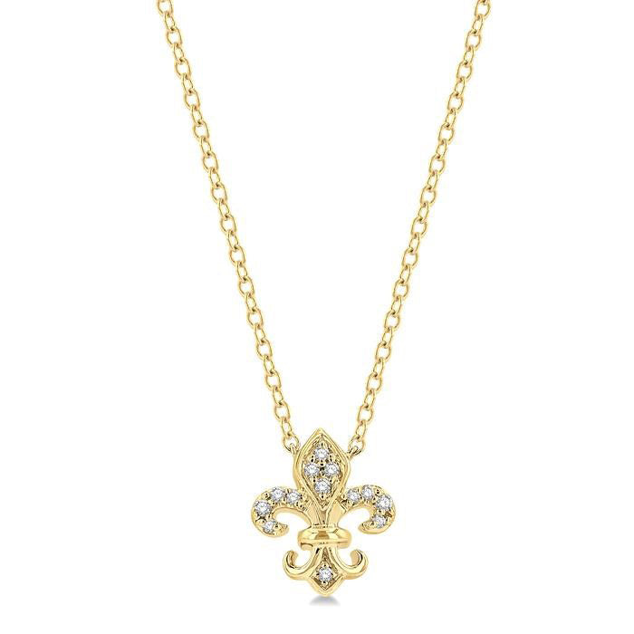 Sonata Yvette Fleur De Lis Petite Diamond Fashion Pendant
