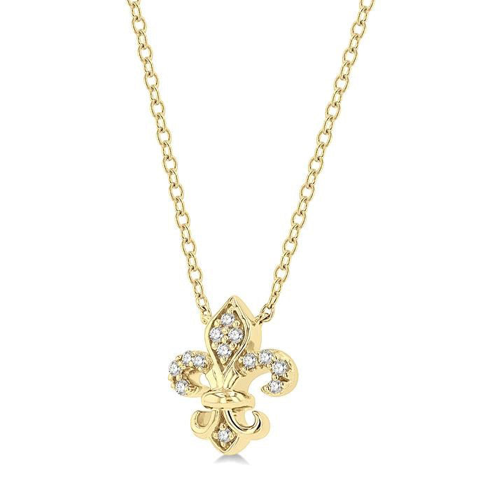 Sonata Yvette Fleur De Lis Petite Diamond Fashion Pendant