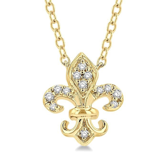 Sonata Yvette Fleur De Lis Petite Diamond Fashion Pendant