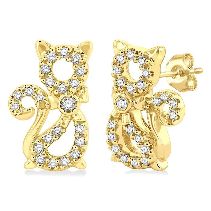 Cat Petite Diamond Fashion Earrings