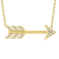 1/10 Ctw Arrow Petite Round Cut Diamond Fashion Pendant With Chain in 10K Yellow Gold