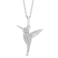 1/6 Ctw Petite Hummingbird Round Cut Diamond Fashion Pendant With Chain in 10K White Gold