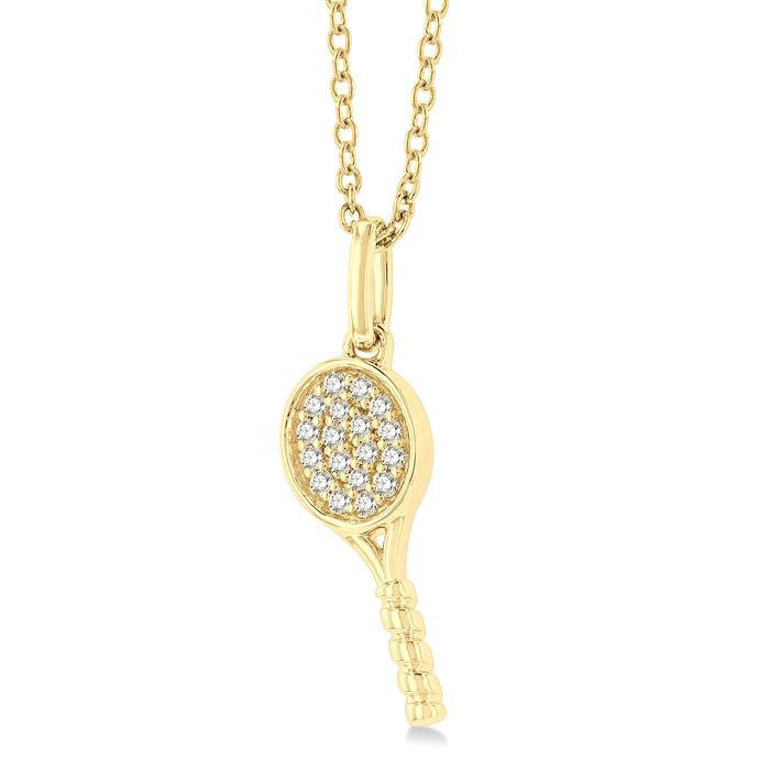 Tennis Racket Petite Diamond Fashion Pendant