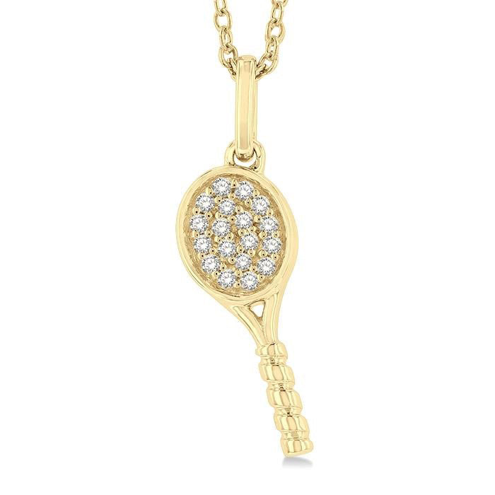 Tennis Racket Petite Diamond Fashion Pendant