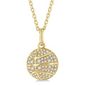 1/4 Ctw Petite Basketball Round Cut Diamond Fashion Pendant With Chain in 10K Yellow Gold