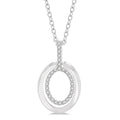 1/10 Ctw Petite Twin Oval Round Cut Diamond Fashion Pendant With Chain in 10K White Gold