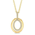 1/10 Ctw Petite Twin Oval Round Cut Diamond Fashion Pendant With Chain in 10K Yellow Gold