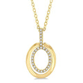 Oval Shape Petite Diamond Fashion Pendant
