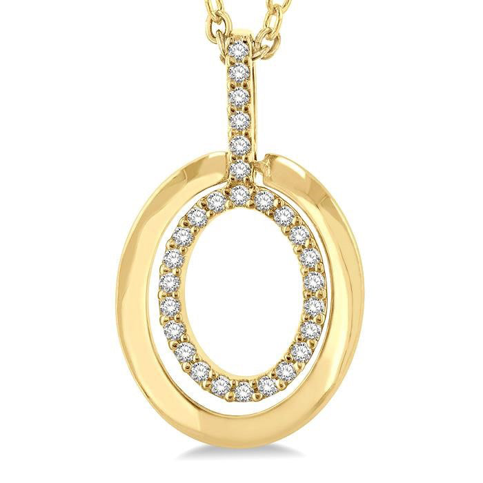 Oval Shape Petite Diamond Fashion Pendant