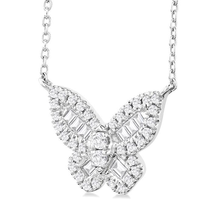 Quiana Thalia Butterfly Petite Baguette Diamond Fashion Pendant