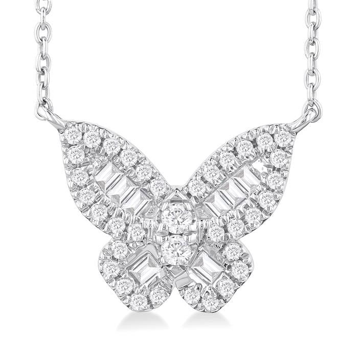 Quiana Thalia Butterfly Petite Baguette Diamond Fashion Pendant
