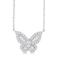 Luna Kestrel Butterfly Petite Baguette Diamond Fashion Pendant