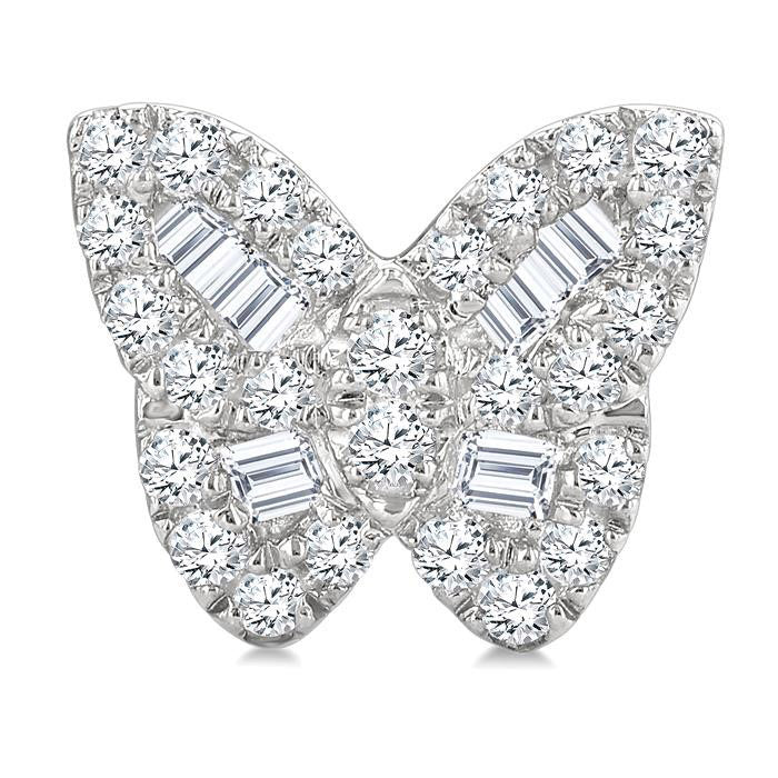 Butterfly Petite Baguette Diamond Fashion Earrings