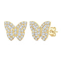 Butterfly Petite Baguette Diamond Fashion Earrings