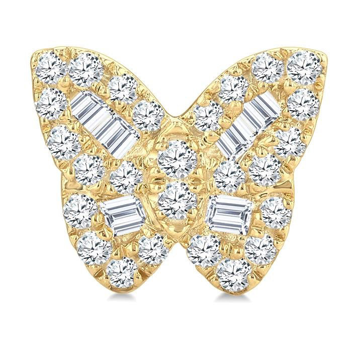 Butterfly Petite Baguette Diamond Fashion Earrings