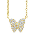 Vellum Juno Butterfly Petite Baguette Diamond Fashion Pendant