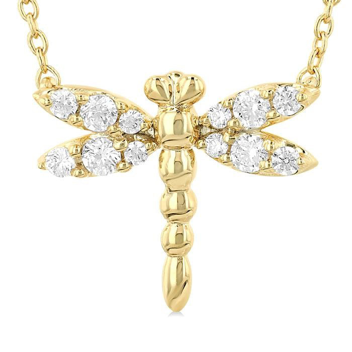 Kalliope Peregrine Dragonfly Petite Diamond Fashion Pendant