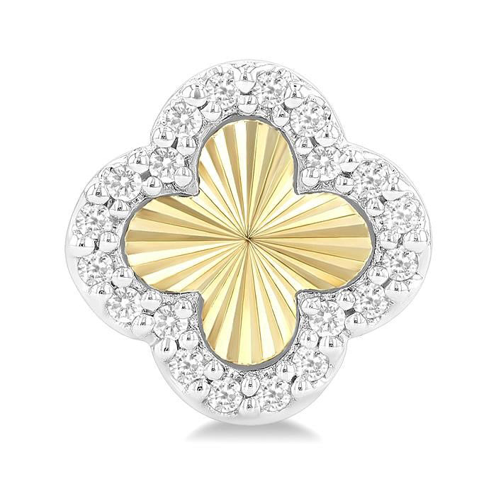 Clover Fluted Petite Diamond Fashion Earrings
