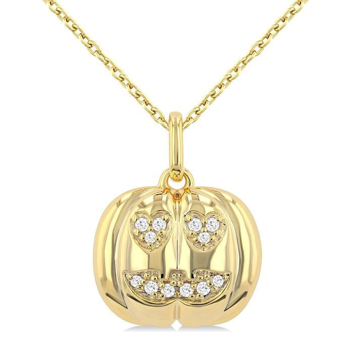 Vale Jasper Pumpkin Petite Diamond Fashion Pendant