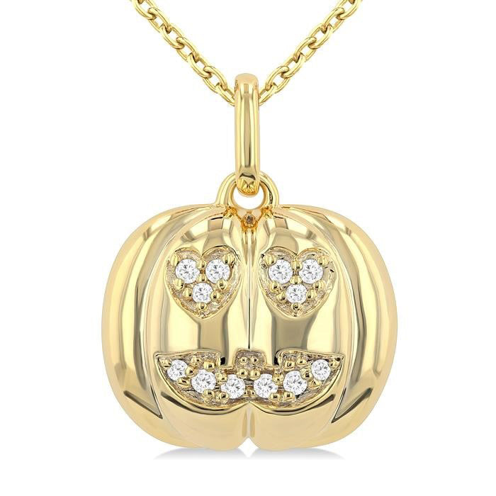 Vale Jasper Pumpkin Petite Diamond Fashion Pendant