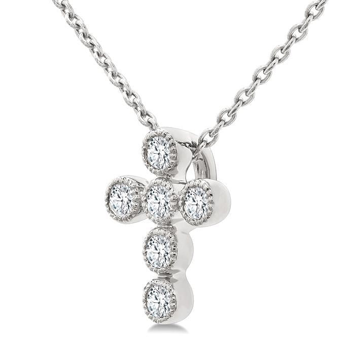 Peregrine Cascade Cross Bezel Set Petite Diamond Fashion Pendant