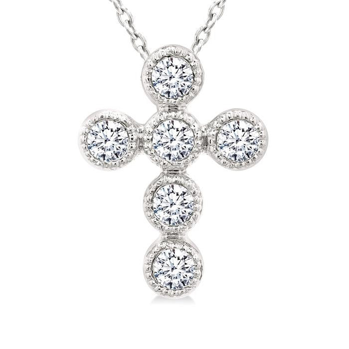 Peregrine Cascade Cross Bezel Set Petite Diamond Fashion Pendant