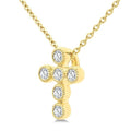 Aria Orchid Cross Bezel Set Petite Diamond Fashion Pendant