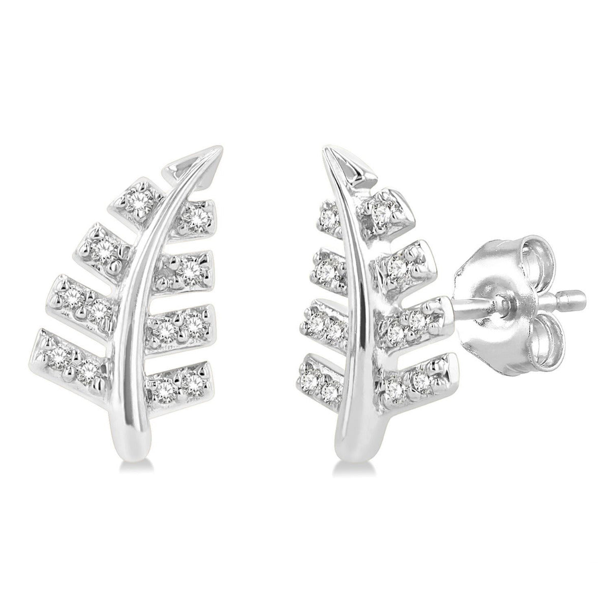 Leaf Petite Diamond Fashion Earrings