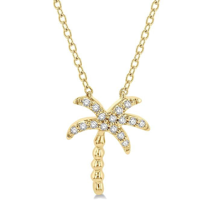 Aquila Laurel Palm Tree Petite Diamond Fashion Pendant