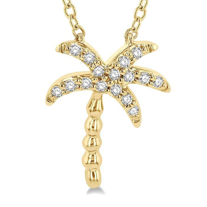 Aquila Laurel Palm Tree Petite Diamond Fashion Pendant