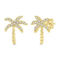 Palm Tree Petite Diamond Fashion Earrings