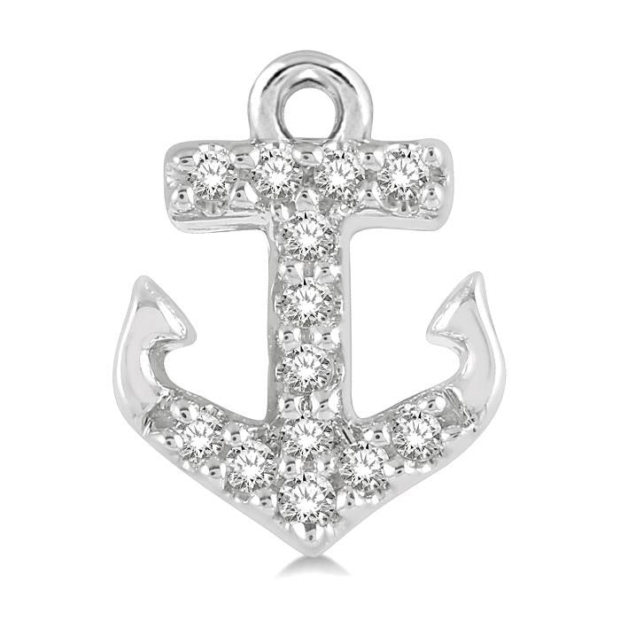 Anchor Shape Petite Diamond Fashion Earrings
